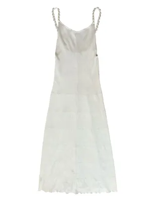 House of Harlow Women’s Ivory Cloud Dancer Pearl Strap White Knit Midi Dress S thumbnail 2