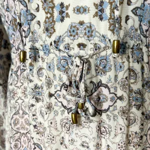 Roller Rabbit Blue Pink Floral Olaya Maxi Dress Long Sleeve Size Large thumbnail 5