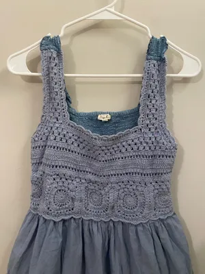 Women’s Kings Road Crochet-Bodice Blue Maxi Dress thumbnail 2