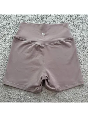 AYBL Taupe High Waisted Biker Shorts Womens S Gym Activewear Minimalist Fitness thumbnail 2