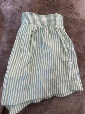 Princess Polly mint green vertical striped beach house pull on shorts thumbnail 4