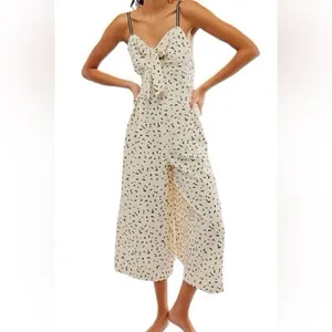 Free People Coming Home Romper Ivory Combo Size Large‎ Jumpsuit thumbnail 2