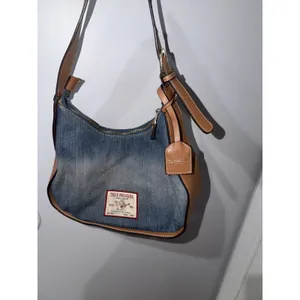 True religion denim Leather hobo bag purse shoulder bag pocket Logo hangtag M thumbnail 10