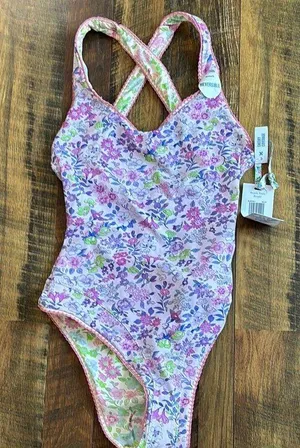 LoveshackFancy Floral One-Piece Swimsuit S size thumbnail 1