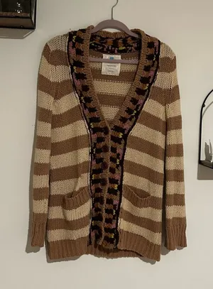 Anthropologie Sparrow Hopi Basket Button Front Cardigan Sweater Size Medium‎ thumbnail 1