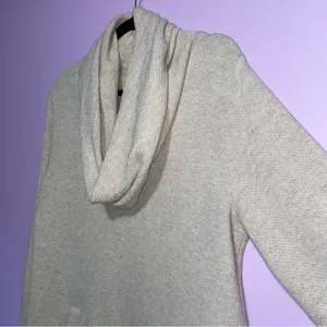 J Crew Cowl Neck Sweater Women L Wool Blend Neutral Coastal Pocket Preppy Knit thumbnail 3