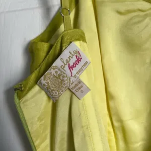 Anthropologie Plenty Tracy Reese Linen Silk Chartreuse Sundress Size 2 thumbnail 5
