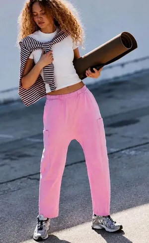 Free People Movement Hot Shot Pant Hot Pink Cotton Candy Medium New With Tags thumbnail 1