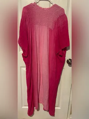 Free People Womens XS/S Pink Ombre Duster Kimono Beachy Coastal Festival Boho thumbnail 4