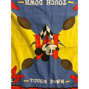Vintage Disney Mickey Mouse Football Touchdown‎ Bandana Scarf 100% Cotton VGUC thumbnail 2
