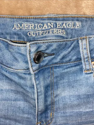 American Eagle Outfitters Faded Blue Denim Cutoff Shorts thumbnail 2