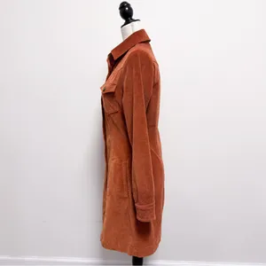 Faherty Harvest Brown Burnt Orange Corduroy Button Up Malone Shirt Dress XS New thumbnail 4