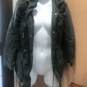 Marezzi couture olive green hooded jacket Size M thumbnail 2