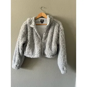 BDG Urban‎ Outfitters Cropped Hooded Teddy Jacket Blue thumbnail 6