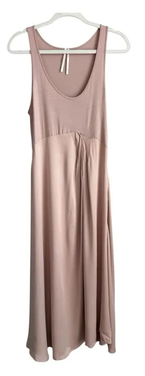 Anthropologie Gemini Mixed Media Slip Dress Mauve Pink Minimalist Romantic S thumbnail 1