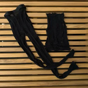 Summer Fishnet Set Beach Wear Cover Up Fishnet High Waist Pants Fishnet Crop Top thumbnail 4
