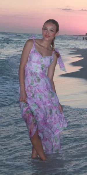 ASTR The Label Zirconia Tie Strap Floral Dress thumbnail 1