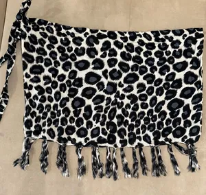 Source Unknown Leopard Print Fringe swim cover up Size L‎ thumbnail 1