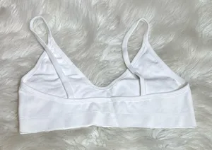 White Bra Like New No Cups or Underwire No closures Size Large thumbnail 2