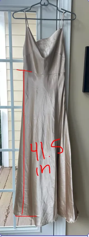 Birdy Grey Lisa Long Satin Shiny Gold Dress thumbnail 6