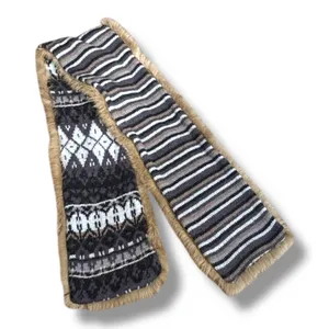 Vintage Y2K Fair Isle Shetland Wool Knit Cardigan Rabbit Fur Trim Belted Scarf‎ thumbnail 7