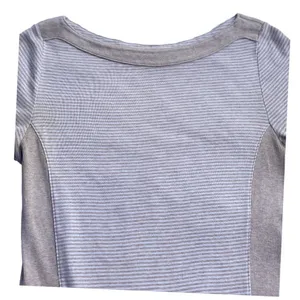 LL Bean Boat Neck Beige Stripe Three Quater Sleeve Top thumbnail 4