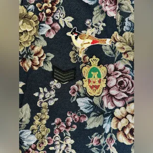 Zara Jacquard Top Women's Size‎ M Floral Tapestry Frayed Fringed Short Sleeve thumbnail 9