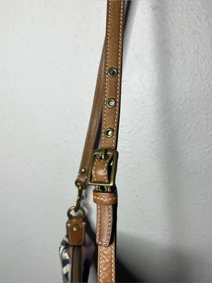 Vintage Coach Denim Sig Patchwork Floral Embroidered Crossbody Purse Bag 10819 thumbnail 8
