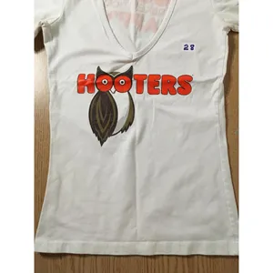 B20 #28 Hooters Girl Worn Uniform Short Sleeve Vneck T-shirt Size Xs thumbnail 2