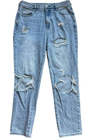 Womens Pacsun Light Rinse High Rise Distressed Festival Mom Jeans - Sz 28 thumbnail 1