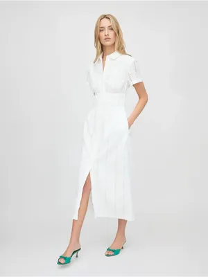 Hill House The Jamie Nap Dress in White Broderie Voile XS thumbnail 7