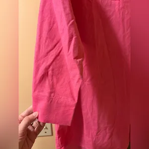 Caryn Lawn Preppy Corduroy Star Elbow Patch Dress in Pink thumbnail 7