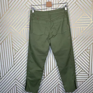 3x1 Simone Trouser Pants Cropped Side Slits Utility Chino Mid Rise Green 26‎ thumbnail 9