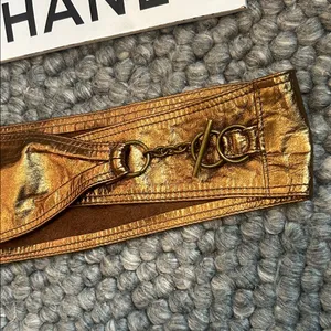 Non Signe Bronze Leather Wrap Belt Size S/M thumbnail 6