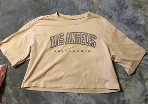 Los Angeles Apparel Crop Top Short Sleeve T-Shirt thumbnail 1