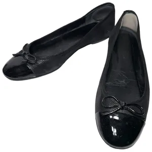 Delman New York Women’s Size 7 Black Metallic Patent Toe Brook Ballet Flats thumbnail 2