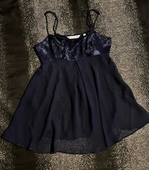 Womens medium Victoria's Secret Babydoll chemise/nightie/slip dress-navy blue thumbnail 1