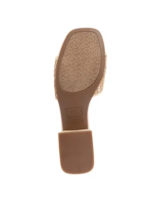 NWT Jones New York Heel Square Toe Horsebit Hardware Mesh Sandals Tan Brown 6M thumbnail 5