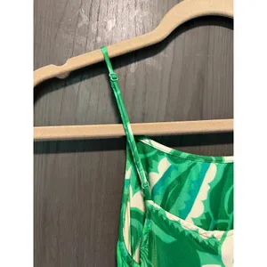 Farm Rio Tropical Cutout Satin Midi Slip Dress Green Size XS Resortwear thumbnail 10