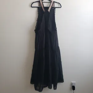 Free People Feel The Beat Overall Maxi Dress Lace Bohemian thumbnail 5