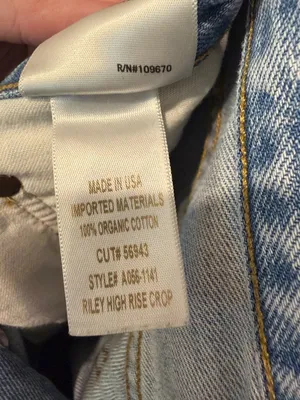 Agolde Riley High Rise‎ Crop Jeans 29 Distressed Light Wash Mom Y2K Straight Leg thumbnail 8