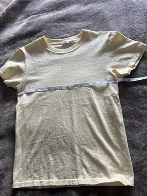 JOHN GALT Brandy Melville Pale Yellow Crewneck T-Shirt Cotton Tee One Size EUC thumbnail 5