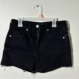 Banana Republic Women Black Denim High Rise 3’ Jean‎ Shorts Cut Off Size 26 thumbnail 2