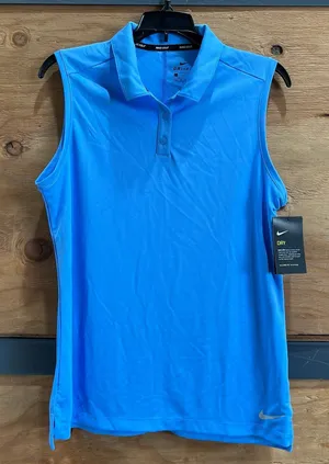 Nike Golf Polo Sleeveless Dri-Fit Blue 884873-412 Women Size L NWT thumbnail 1