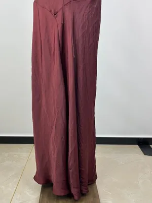 NWOT Farm Rio Ruffled Sleeveless V-Neck Maxi Dress Burgundy Size M thumbnail 11