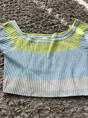 Daily Practice by Anthropologie Tuvalu Cropped Sweater Sz S Green Blue‎ thumbnail 8