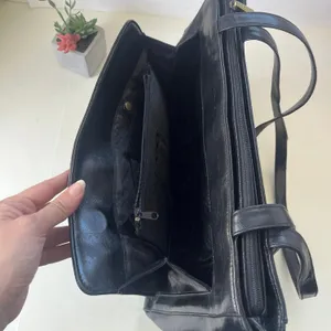 Landau Sacamoto Vegan Leather Work Tote Bag Black Briefcase Career Tote Japan thumbnail 8