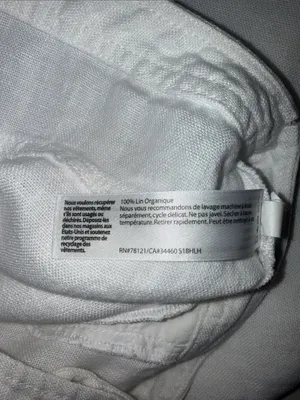 Eileen Fisher white Organic Linen cropped Wide-Leg pants women’s size O thumbnail 6