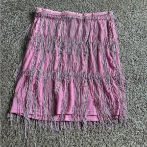MANER Fringe Skirt Stretchy Sparkly Tassel Mini Skirt Pink Pony Club Swiftie thumbnail 2