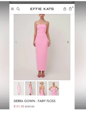 Strapless Pink Midi Dress thumbnail 2
